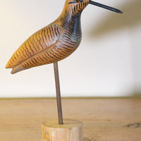 Painted Hand-Carved Folk Art Bird | Unique Rustic Decorative Object