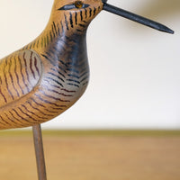 Painted Hand-Carved Folk Art Bird | Unique Rustic Decorative Object
