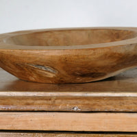Hand turned burr oak bowl with shallow profile