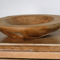 Hand turned burr oak bowl with shallow profile