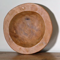 Detail of burr grain pattern in oak wood bowl