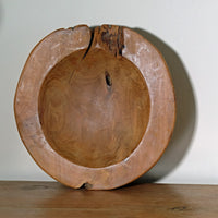 Burr Oak Turned Treen Shallow Bowl (Root to Bowl Handmade Art)
