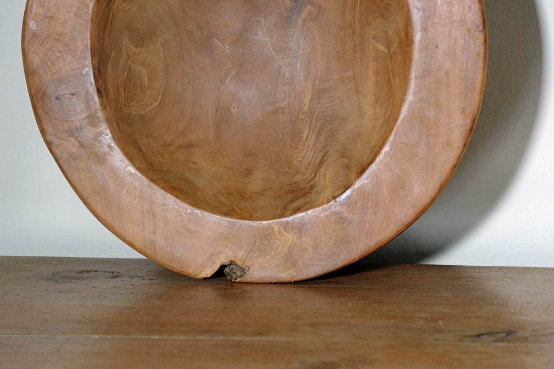 Burr Oak Turned Treen Shallow Bowl - Root to Bowl Handmade Art