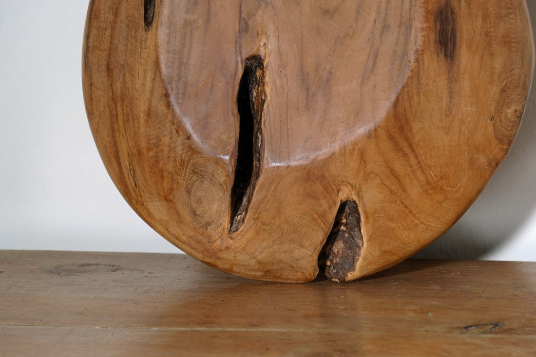 Burr Oak Turned Treen Shallow Bowl - Root to Bowl Handmade Art