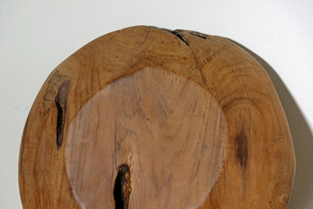Burr Oak Turned Treen Shallow Bowl - Root to Bowl Handmade Art