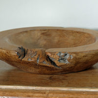 Burr Oak Turned Treen Shallow Bowl - Root to Bowl Handmade Art