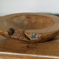 Burr Oak Turned Treen Shallow Bowl - Root to Bowl Handmade Art