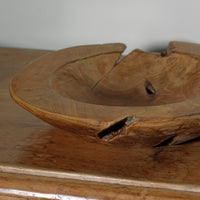 Burr Oak Turned Treen Shallow Bowl (Root to Bowl Handmade Art)