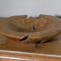 Burr Oak Turned Treen Shallow Bowl (Root to Bowl Handmade Art)
