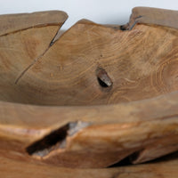 Burr Oak Turned Treen Shallow Bowl (Root to Bowl Handmade Art)