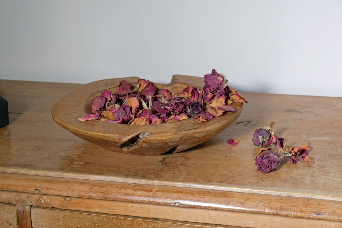 Burr Oak Turned Treen Shallow Bowl - Root to Bowl Handmade Art