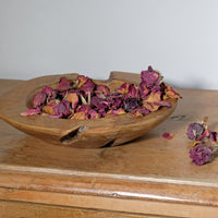 Burr Oak Turned Treen Shallow Bowl - Root to Bowl Handmade Art