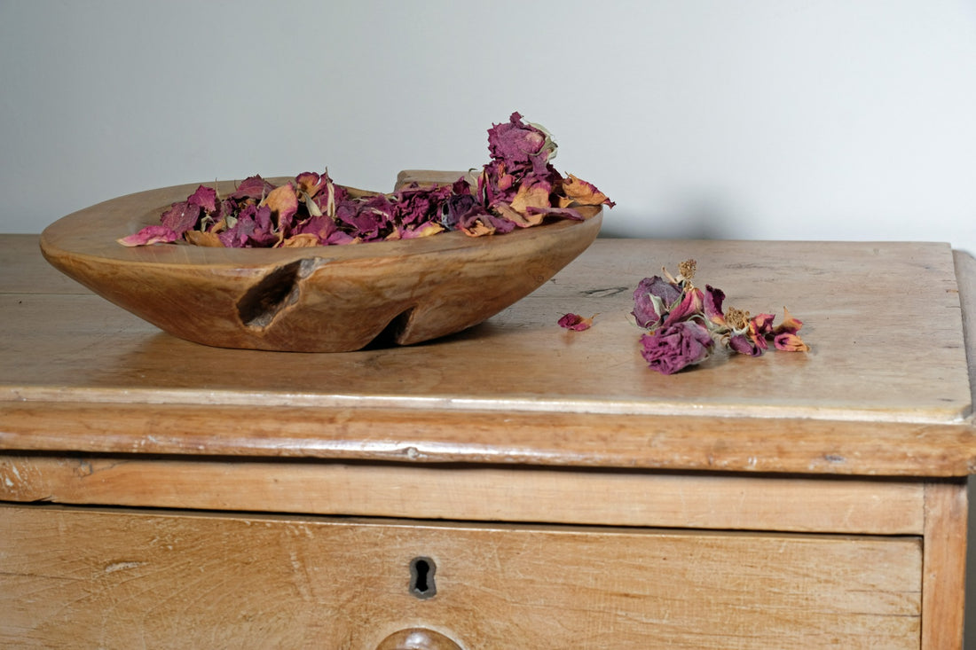 Burr Oak Turned Treen Shallow Bowl - Root to Bowl Handmade Art