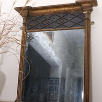Detail of lattice frieze and Corinthian columns on Regency pier mirror