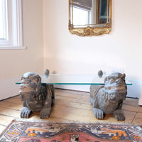 Foo Dogs carved polychrome table
