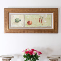 A Trio Of Fruits by F Ferron half finished painting triptych on open weave linen canvas