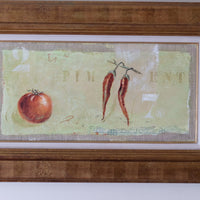A Trio Of Fruits by F Ferron half finished painting triptych on open weave linen canvas