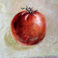 A Trio Of Fruits by F Ferron half finished painting triptych on open weave linen canvas