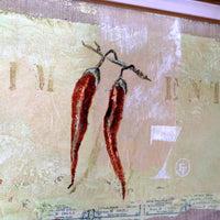 A Trio Of Fruits by F Ferron half finished painting triptych on open weave linen canvas