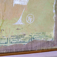 A Trio Of Fruits by F Ferron half finished painting triptych on open weave linen canvas