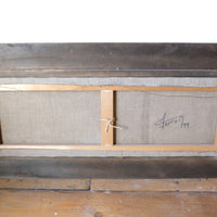 A Trio Of Fruits by F Ferron half finished painting triptych on open weave linen canvas