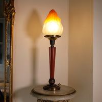 Art Deco Torchiere Bakelite Brass & Copper Lamp