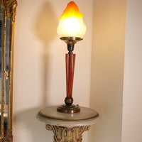 Art Deco Torchiere Bakelite Brass & Copper Lamp