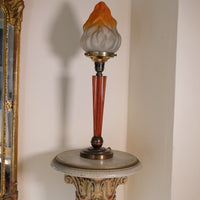 Art Deco Torchiere Bakelite Brass & Copper Lamp
