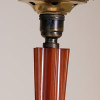 Art Deco Torchiere Bakelite Brass & Copper Lamp
