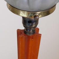 Art Deco Torchiere Bakelite Brass & Copper Lamp