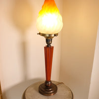 Art Deco Torchiere Bakelite Brass & Copper Lamp