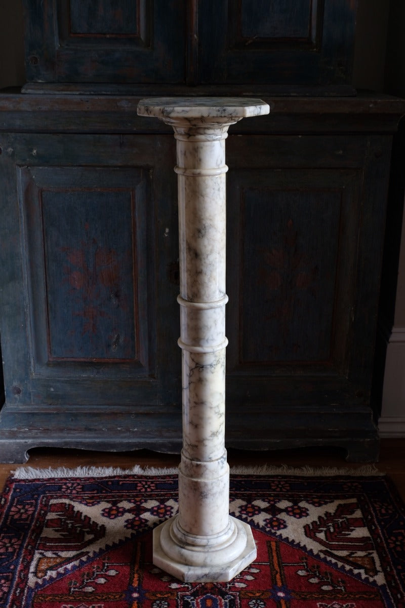 Alabaster Pedestal Stand Circa Early 1900's – Campbell Vintage