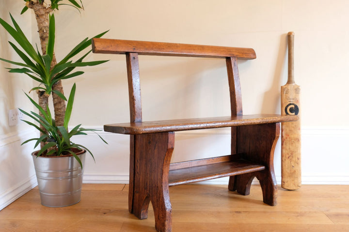 Stained Pine Child’s Bench Early 20th Century