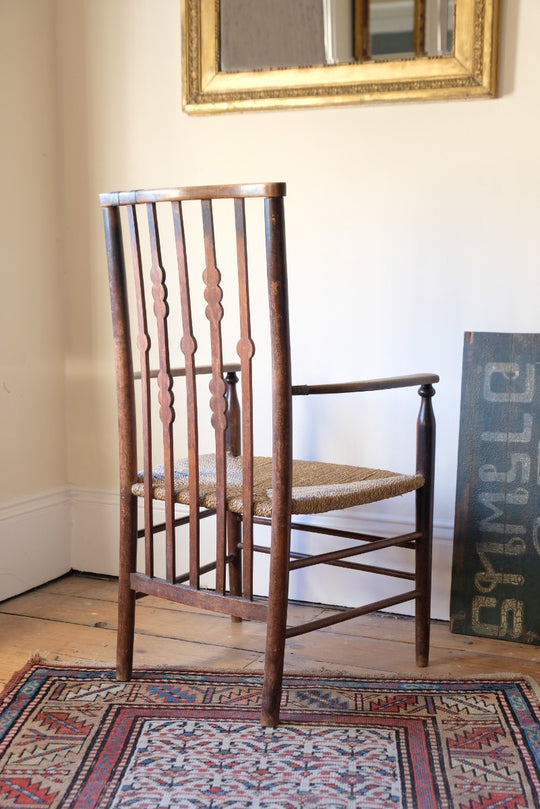 Arts & Crafts Splat Back Beech Chair