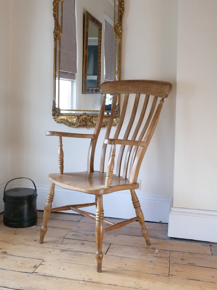 Beech high slat back chair Circa 1910