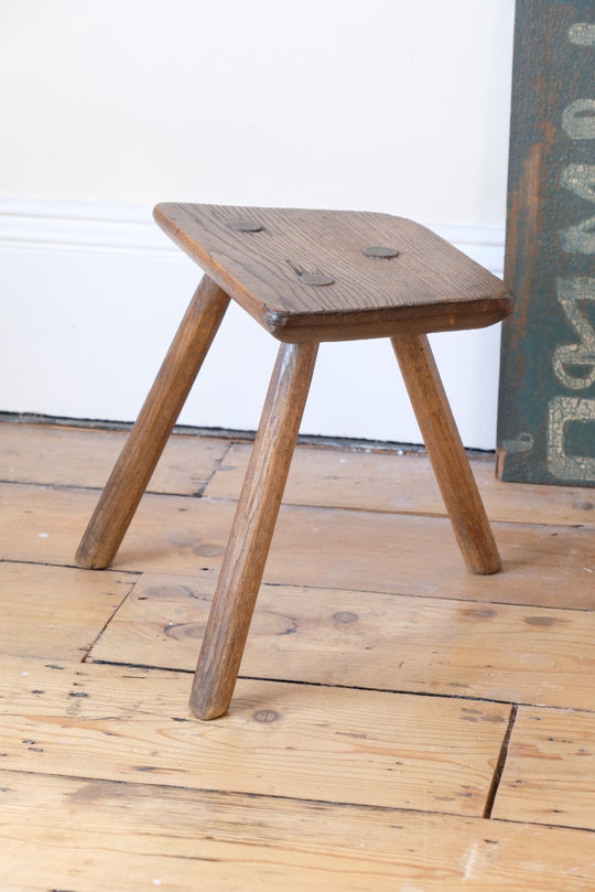 Ash Three Legged Milking Stool - 19th Century