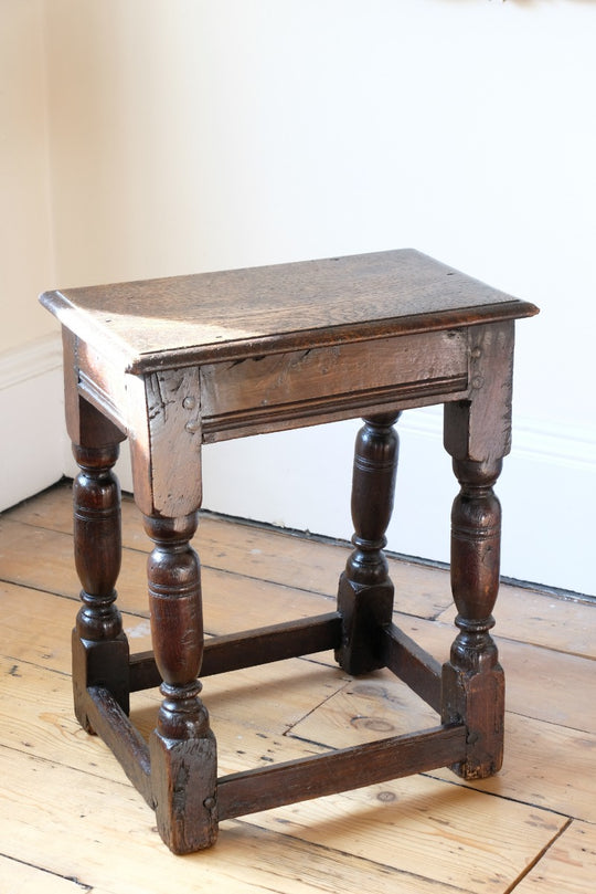 Carved Oak Jointed Stool - 18th Century