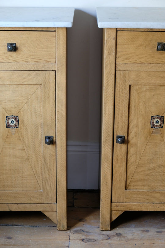 Timeless Art Nouveau Elegance: A Pair of Bespoke Bedside Tables