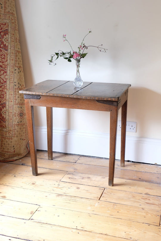 Rustic 17th Century Welsh Oak Table with Iron Strapwork
