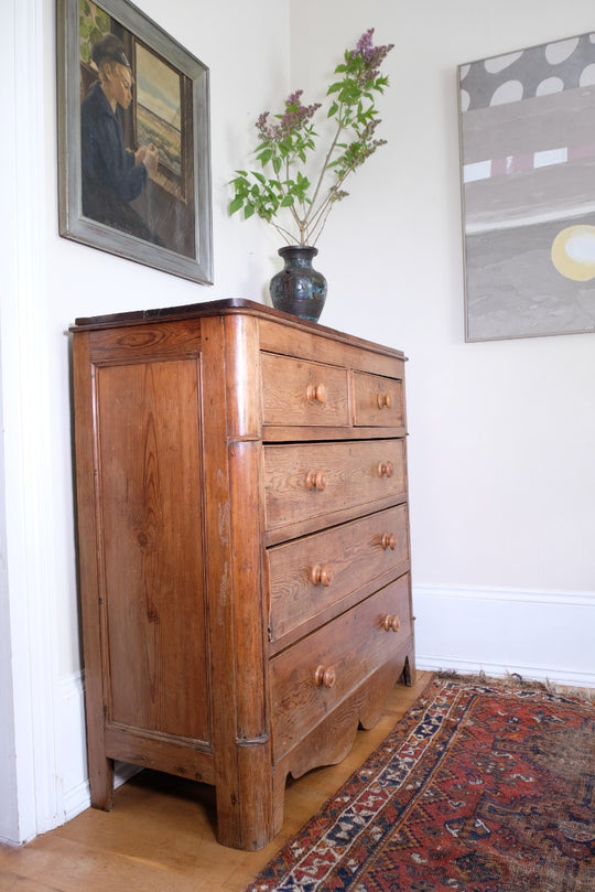 Pitch Pine Chest Of Drawers - Circa 1880