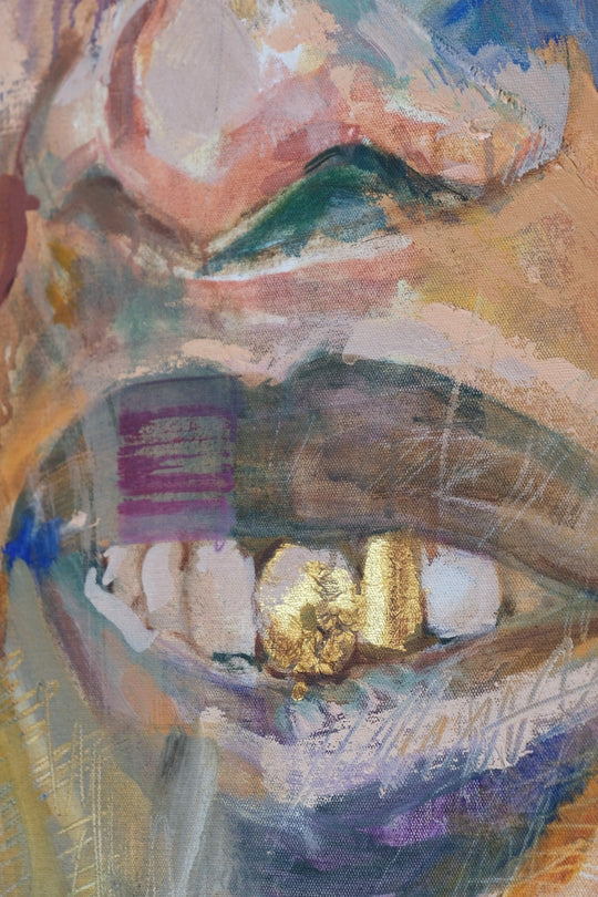 Impasto Oil Portrait by Sandra Shashou: Man with Gold Tooth (2005)