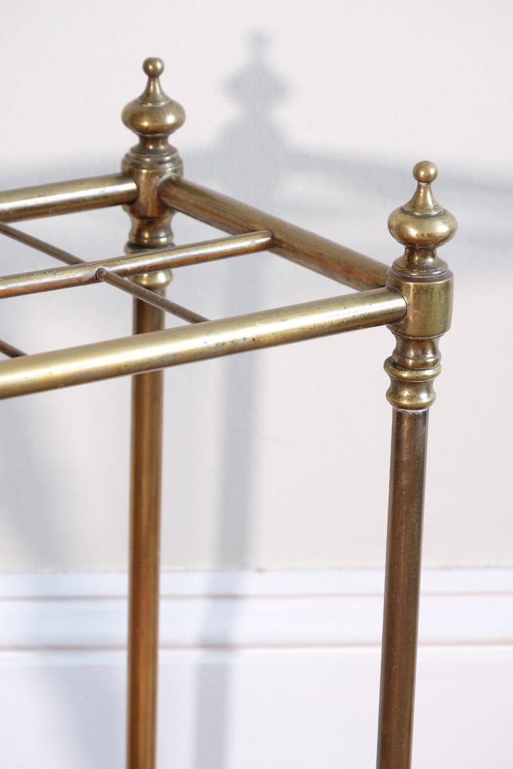 Edwardian Brass & Cast Iron Umbrella Stand | Circa 1910 Antique Hallway Piece