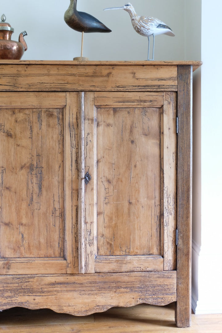 Rustic Pine Two Door Cupboard - Late 19th Century