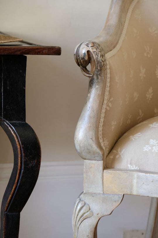 Exquisite French Painted Tub Chairs