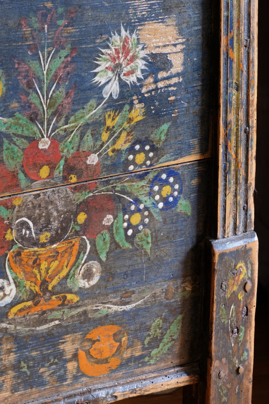 Folk art coffers, chests, and storage pieces