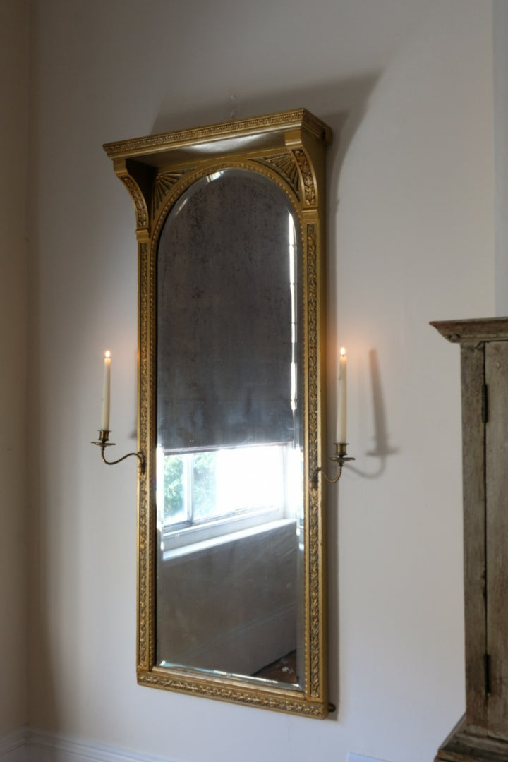 Girandole Giltwood Pier Mirror - Edwardian Period Circa 1910