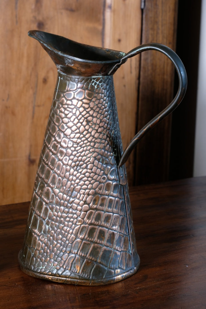 Arts & Crafts Reptile Design Copper Jugs