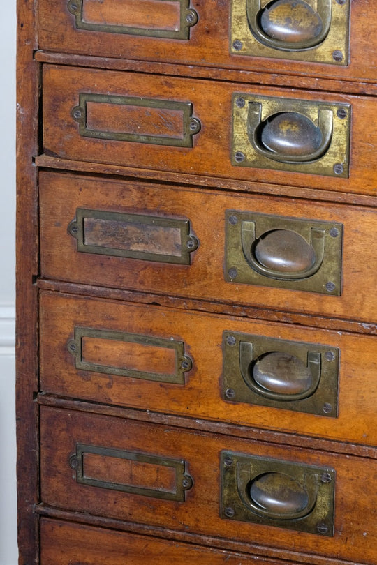  19th-century mahogany bank of nine drawers 