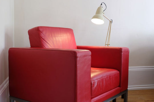 Vintage Red Leather 1970’s armchair