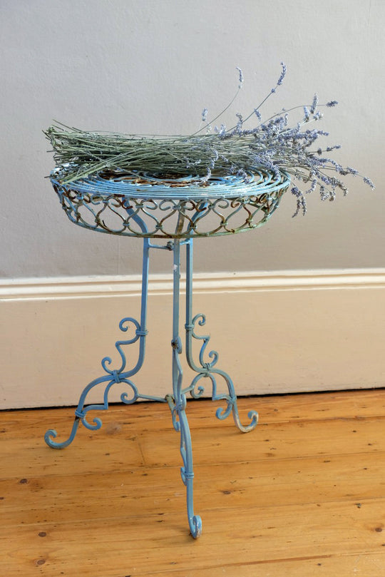 Wrought Painted Iron Circular Tripod Table
